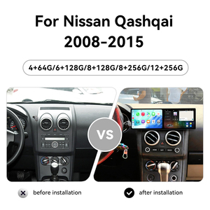 ZWNAV Double écran 9,1 pouces pour <span class=keywords><strong>Nissan</strong></span> <span class=keywords><strong>Qashqai</strong></span> 2008-2015, Carplay sans fil, Android 15, autoradio, lecteur DVD de voiture, système multimédia stéréo - Product Image 2