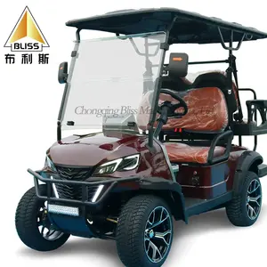 Bliss Golf Cart Roues Et Pneus Batteries Au Plomb-acide Au Lithium 48V 4X4 4 Places Chariots De Golf Électriques