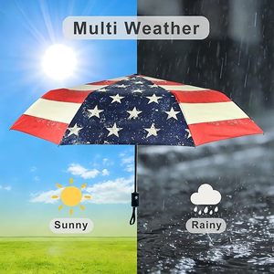 Advertising Sun Rain Compact Travel Portable Daily Use Automatic Open Flag Design Custom Printed Folding <b>Umbrella</b> With Logo - Product Image 3