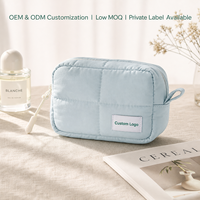 Pochette de toilette imperméable en nylon personnalisée, sac de rangement pour voyage, organiseur multi-tailles, pochette matelassée pour femmes