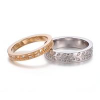 Ensemble d'alliances de mariage personnalisées, adaptées aux hommes et aux femmes, style chinois authentique en or massif 18 carats, avec bande de diamants de laboratoire pour couple.