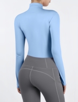 Chemise à manches longues à fermeture éclair 1/4 pour femmes, couche de base équestre, séchage rapide, absorption de la transpiration, vêtements d'équitation, 71% nylon, 29% élasthanne
