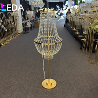 LEDA Chandelier sur pied doré de 138 cm de haut, best-seller, pour la décoration de table de mariage et d'événements