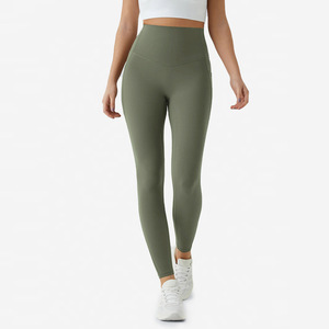 กางเกงโยคะเอวสูงของผู้หญิงแห้งเร็วรัดรูปยืดหยุ่นสูงกางเกงยาวกลางแจ้งวิ่งออกกำลังกายกีฬารัดรูปกระเป๋าสีทึบ - Product Image 5