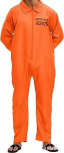 Disfraz de Prisionero Naranja para Adultos de Halloween con Pantalones, Traje de Poliéster para Fiesta, Actuación, Cine, Televisión, Prisionero, Recluso, Convicto - Product Image 4
