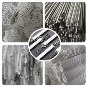 白いフリッキングスティック、スプリング式フック付きグラスファイバーバトン、カーテンポール、トラック、アクセサリー用の優しい触り心地のハンドル - Product Image 4