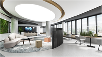 Dreieckiges Kreatives Modulares Stoffsofa, Verstellbares Bürosofa-Set mit Metallbeinen für Hotellobby & Gewerbliche Büroprojekte