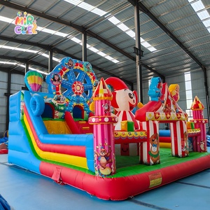 Combo de Castillo de salto inflable grande comercial, casa hinchable, Castillo de circo con tobogán, pared de escalada en roca, entretenimiento al aire libre - Product Image 3