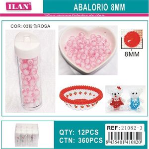 Ilan Abalorio Perline rosa da 8 mm per la creazione di gioielli - Product Image 1