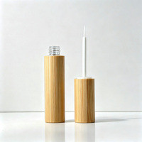 Contenant vide pour eye-liner en bambou naturel écologique, design deux pièces, pointe blanche, logo personnalisé, anti-fuite, vente en gros