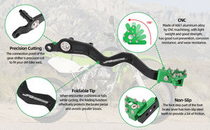 อะไหล่รถมอเตอร์ไซค์วิบาก JFG ชิ้นส่วน CNC คันเบรกมอเตอร์ไซค์แบบพับได้, คันเบรกหลังแบบ CNC สำหรับอะไหล่ Kawasaki KLX <span class=keywords><strong>250</strong></span> - Product Image 3