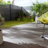 Clôtures de jardin Panneaux de clôture horizontaux en bois composite et plastique Cadre WPC de 6 pieds de hauteur pour la cour