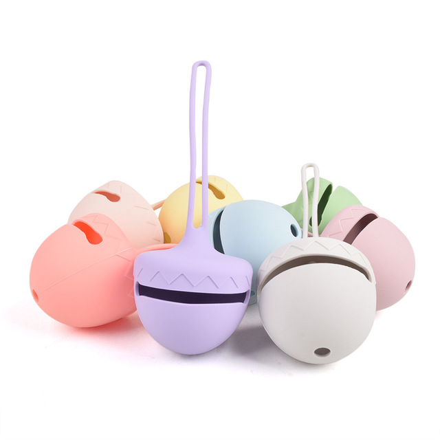 BPA Free Food Grade Silicone Nipple Cute Storage Bag Manual Driven Print Pattern Fruit Vegetable Feeder Chain Clips for Baby