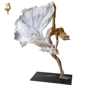 Scultura della statua della ragazza danzatrice di bellezza nuda nuda in stile occidentale moderna in bronzo - Product Image 2