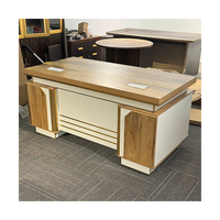 Vente en gros Bureau de luxe de taille personnalisée pour bureau de PDG Grands bureaux d'ordinateur en bois Table de bureau de patron