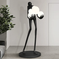Lampe sur pied sculpturale abstraite en forme de figure humaine, ornement artistique pour salon, escalier, salon de beauté, hall d'hôtel, décoration intégrée