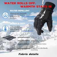 Gants de ski pour hommes et femmes, gants chauds d'hiver pour moto, isolation thermique de haute qualité, en coton, imperméables et coupe-vent