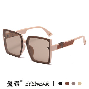 Yingtai Eyewear <b>Square</b> Frame <b>Sunglasses</b> UV400 Protection Plastic Metal Unisex Fashion Sunshades - Product Image 2