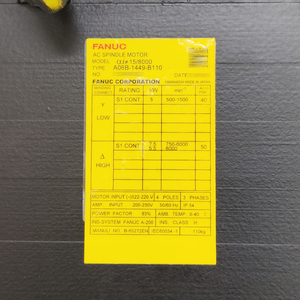 Motor de Husillo AC FANUC A06B-1449-B110 Probado para CNC PLC - Product Image 2
