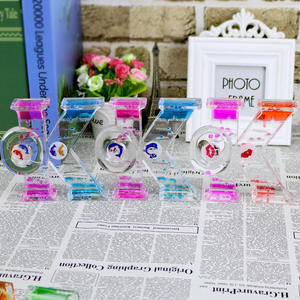 Horloge à sable créative en acrylique avec gouttes d'<span class=keywords><strong>huile</strong></span> liquide, design Art Déco écologique, ornements pour la maison et décoration de bureau, cadeau promotionnel - Product Image 3