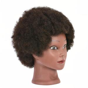 Tête de mannequin <span class=keywords><strong>afro</strong></span> pour la pratique des coiffures, <span class=keywords><strong>cheveux</strong></span> 100% humains, tête de poupée avec support à pince pour le tressage et le coiffage - Product Image 4