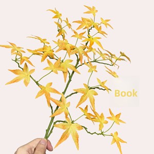 Decoración de Ramas de Hoja de Arce, Plantas Artificiales, Hoja de Ginkgo Amarilla, Decoración para Bodas, Árbol de Paisajismo, Flores Artificiales de Plástico de Estilo Moderno - Product Image 3