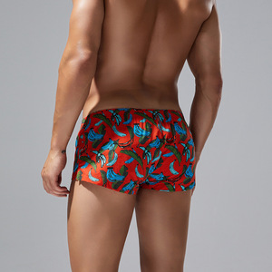 Ropa interior de <span class=keywords><strong>hombre</strong></span> de tiro medio de moda americana europea, bóxer de cintura con logotipo de punto de algodón, pantalones cortos de casa con estampado transfronterizo - Product Image 2