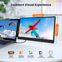 Extenseur d'écran S1 léger pour moniteur IPS Full HD portable de 14 pouces compatible avec l'ordinateur portable essentiel pour les jeux et le bureau