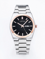 Montre pour homme en acier inoxydable avec verre saphir, affichage de 41,5 mm, aiguilles lumineuses, résistance à l'eau de 5 bars