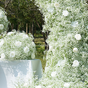 Arco de respiración de bebé rosa blanca artificial de fábrica DKB para fiesta de boda - Product Image 2