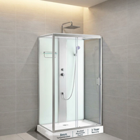 Mampara de Ducha Moderna con Marco de Aluminio Cepillado de 5 mm de Espesor, Puerta con Bisagras Rectas, para Baño Interior, Precio de Fábrica