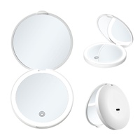 Miroir de maquillage pliable compact de poche personnalisé de luxe, mini miroir de voyage portable, petit miroir pliable de haute qualité pour cosmétiques
