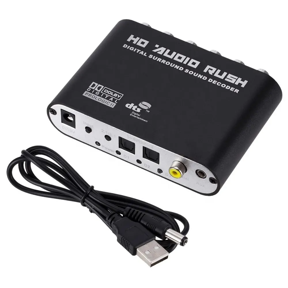 Audio Gear Digital Audio Sound Decoder Amplifier Converter Optical Spdif/ Coaxial Dts To AC3 5.1ch Analog Audio For Dvd Pc
