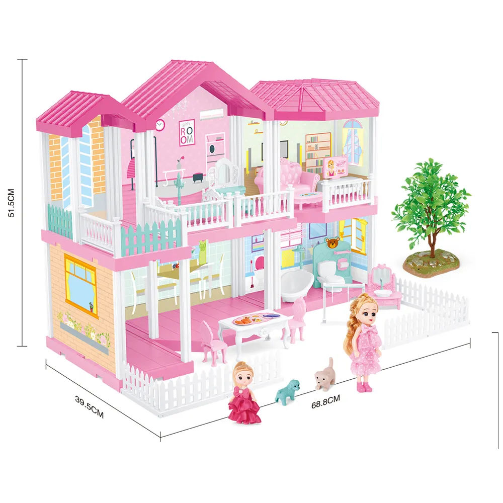 Игрушечный кукольный домик Huiye 2020, модель из пластика, домик для виллы, игрушка для девочки, Замок принцессы, набор «сделай сам», набор для кукольного домика