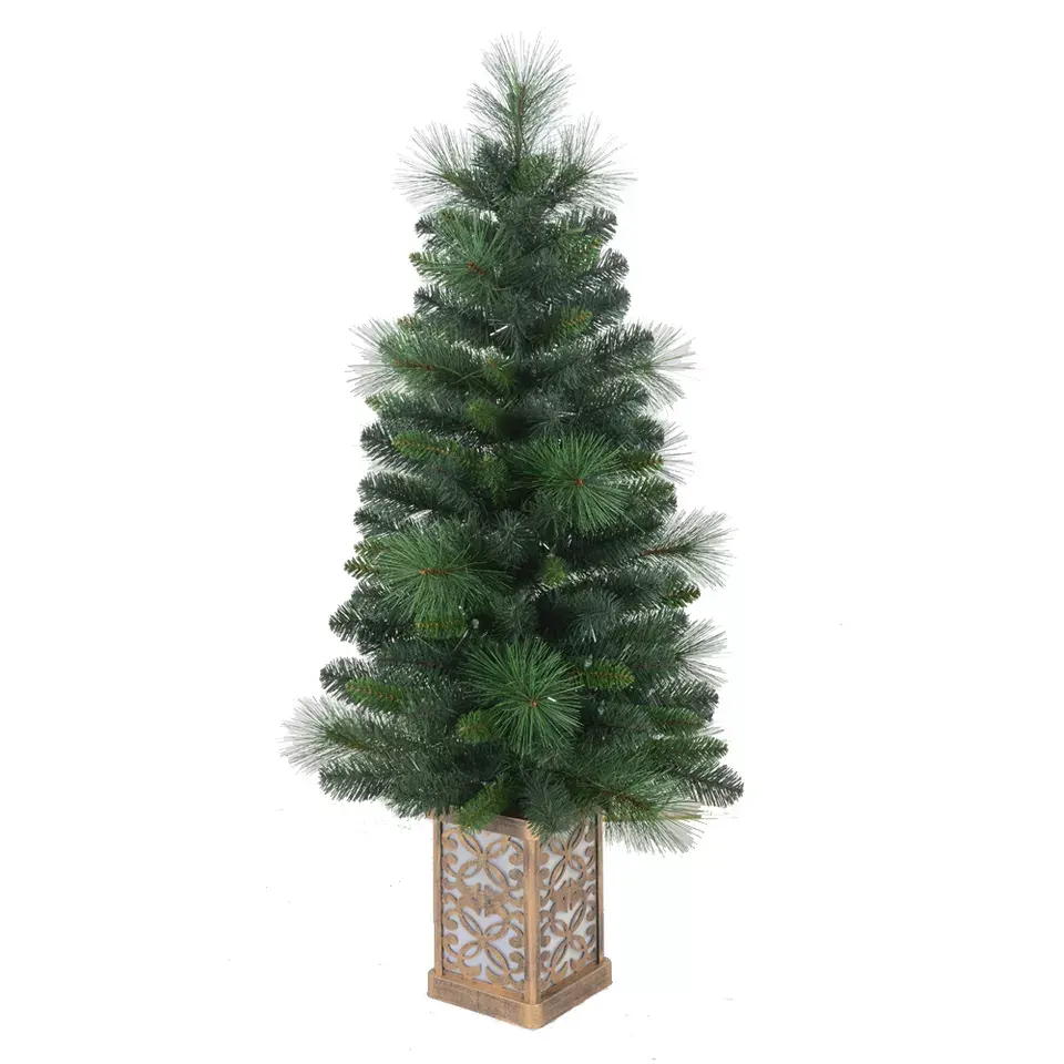 Hot-selling Green PVC Artificial Tree Window Desktop Decoration Ornaments Mini Christmas Tree