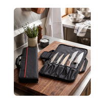 Sac à couteaux de chef imperméable en toile cirée, étui à couteaux, sacs à couteaux pour chefs professionnels avec sangle réglable