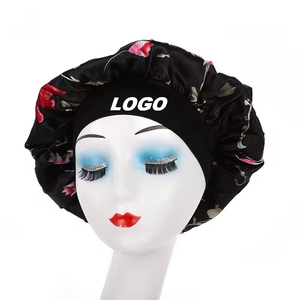 Turban en satin à imprimé floral euro-américain, bonnet large élastique pour adultes, <span class=keywords><strong>bandeau</strong></span> confortable pour dormir ou pour la <span class=keywords><strong>chimiothérapie</strong></span> pour femmes - Product Image 3