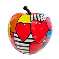 Sculpture en résine personnalisable motif fruits populaires, modèle pomme graffiti, couleur au choix pour décoration extérieure/intérieure