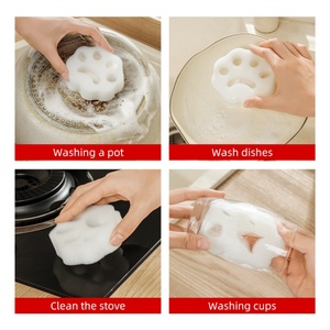 Lot de 2 éponges de nettoyage réutilisables en forme de patte de chat pour la vaisselle, la cuisine et le nettoyage domestique - Product Image 5