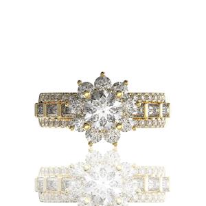 Anillo de Diamante Natural de Vietnam con Oro Sólido de 18K Redondo GIA con Diamante Central de Moissanita de 7.2 mm - Product Image 4