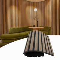 Panneaux acoustiques muraux en lattes de MDF en bois flexibles à absorption acoustique très efficace HAORAN, feutre polyester, couleur personnalisée pour