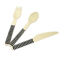 Posate in legno biodegradabile Eco Friendly logo personalizzato monouso all'ingrosso - Product Image 5