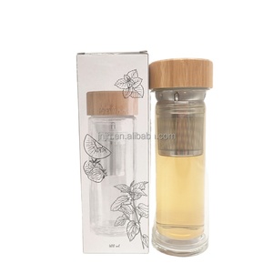Gobelet à thé en verre de 13 oz avec infuseur, sans BPA, bouteille à thé avec filtre pour thé en feuilles, thé vert glacé ou eau infusée aux fruits - Product Image 1