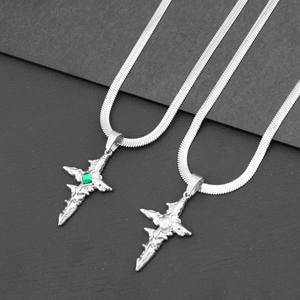 Eternal Punk Diamant Haute Croix Collier Classique Rétro Mode Pendentif De Luxe En Acier Inoxydable avec Niche Lame Chaîne pour <span class=keywords><strong>Les</strong></span> Amoureux - Product Image 5