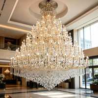 Lustre en cristal de luxe personnalisé avec télécommande, luminaire suspendu moderne pour grand hôtel et salon, hauteur réglable, LED