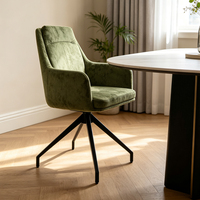 Chaise de salle à manger pivotante à 360 degrés avec roulettes, siège et dossier rembourrés modernes, chaises roulantes polyvalentes pour table à manger