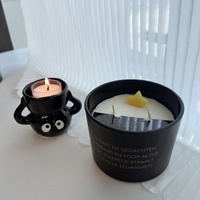 Schwarze & Lederduft-Kerze im Glasgefäß, Aromatherapie-Kerze für Wohnraumdekoration, Luxuriöse Duftkerze als Geschenk für Erwachsene