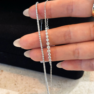 สร้อยข้อมือเทนนิสเพชรแท้เพาะเลี้ยงในห้องปฏิบัติการ Aazuo ทองคำขาว 18K ทรงคลาสสิก ขนาด 17 ซม. ของขวัญสุดหรูสำหรับผู้หญิง สวมใส่ได้ทุกวัน งานแต่งงาน - Product Image 2