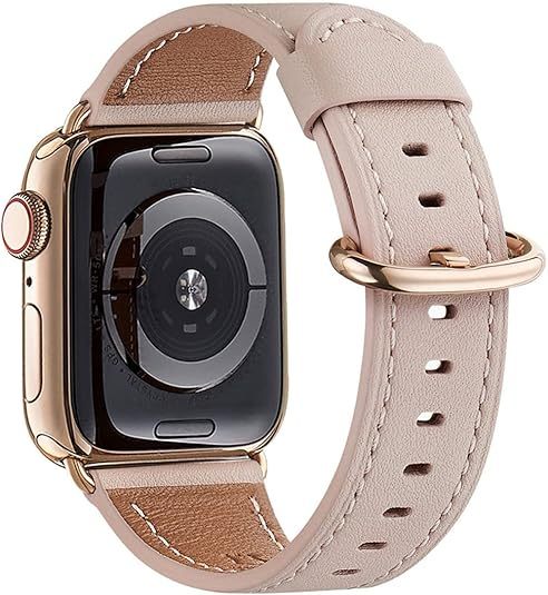 Manufacturer Compatible with Apple Watch Band Women Top Genuine Leather Band Replacement Strap for IWatch Band Series SE2 10 9