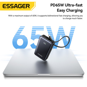 <span class=keywords><strong>Batterie</strong></span> <span class=keywords><strong>externe</strong></span> portable mini Essager F2026Pro USB-C 65W à charge rapide 20000 mAh pour téléphone avec câble Type C - Product Image 2
